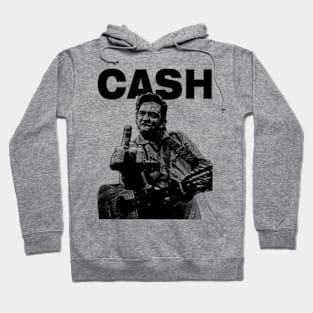 Johhny Cash Middle Finger  Vintage // Pencil Drawing Hoodie